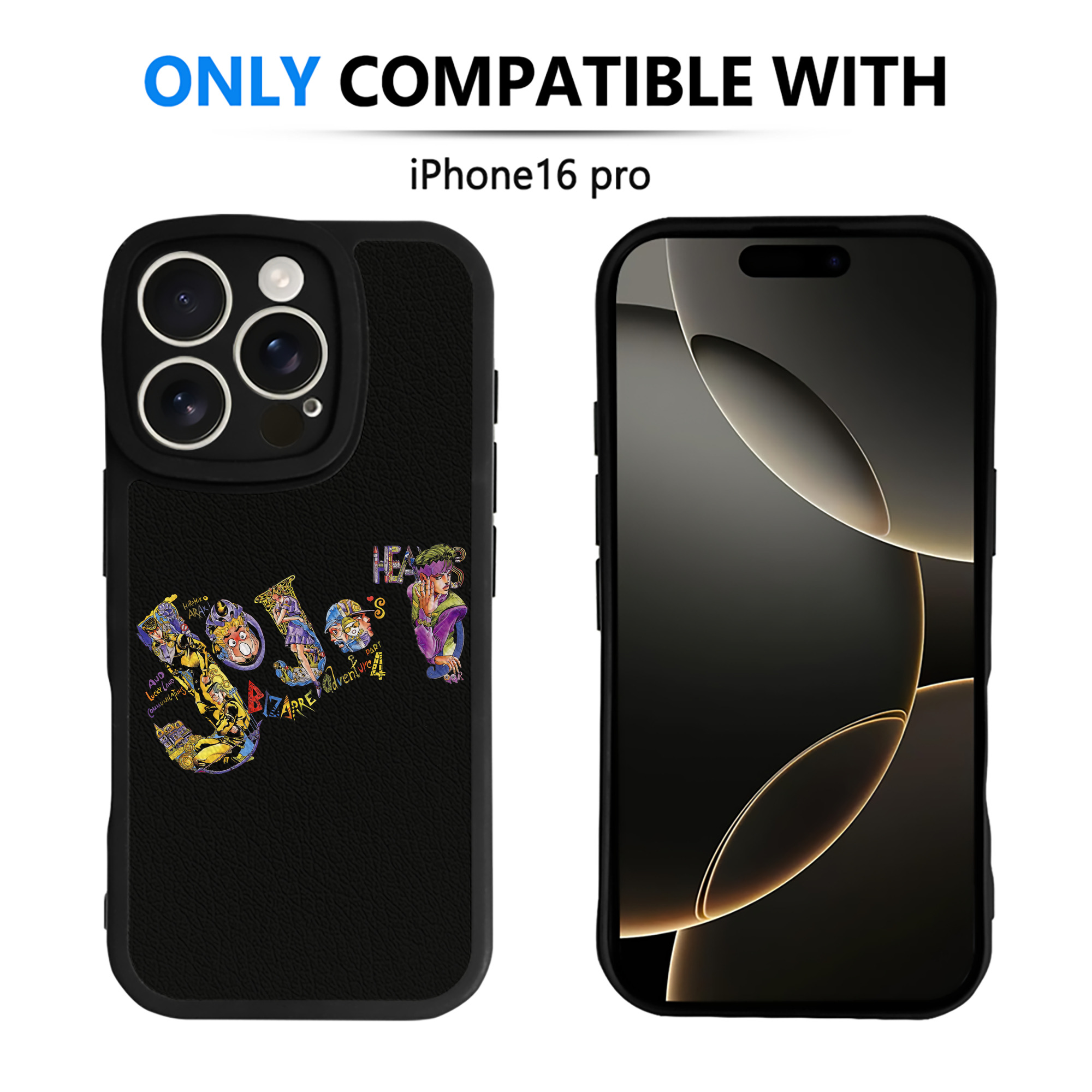 （画像用） ジョジョの奇妙な冒険 JoJo's Bizarre Adventure 【iPhone 16シリーズ対応】シリコンスマホケース（レザー調） 材質：シリコン